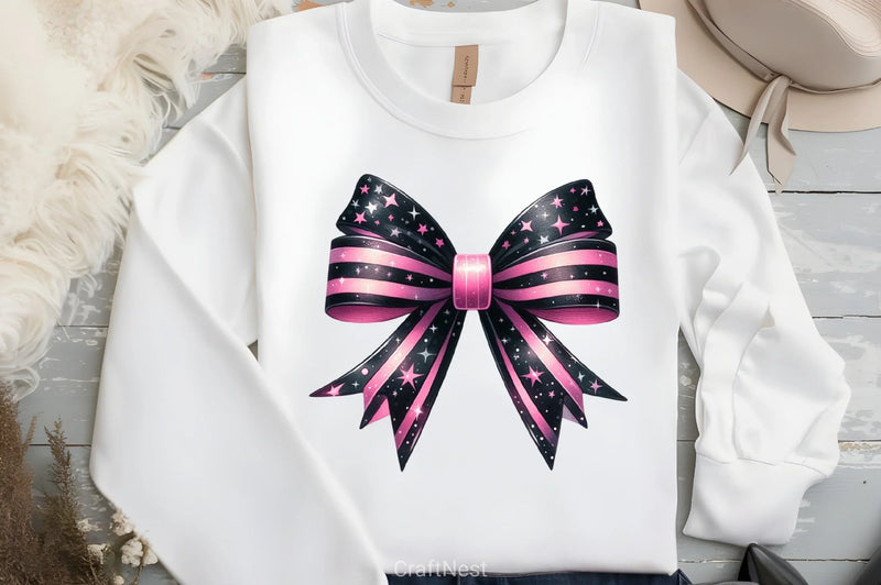 Black & Pink Bow Clipart Bundle - CraftNest - Digital Crafting and Art