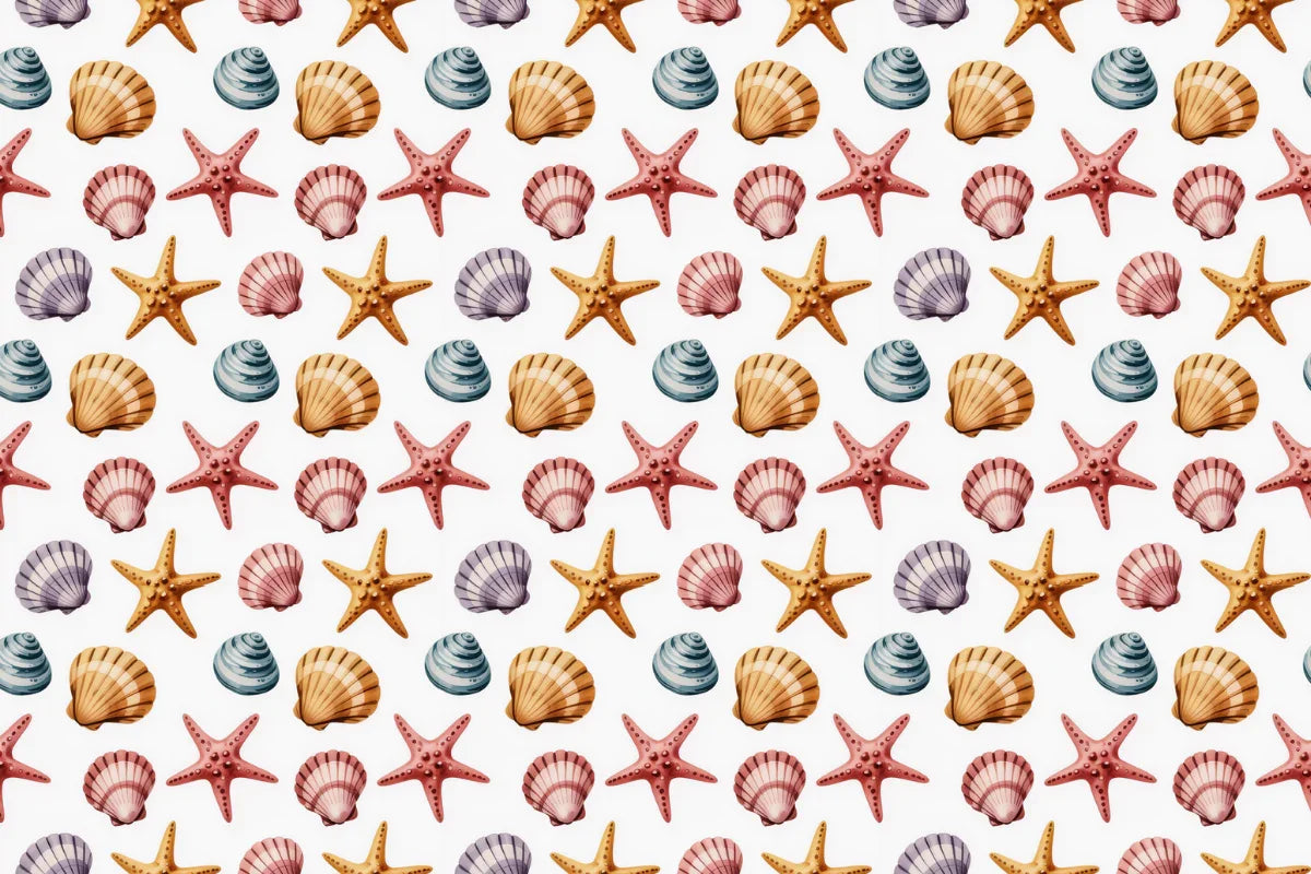 Seashell Vibes Seamless Papers - CraftNest - Digital Crafting and Art
