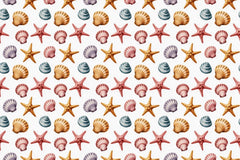 Seashell Vibes Seamless Papers - CraftNest - Digital Crafting and Art