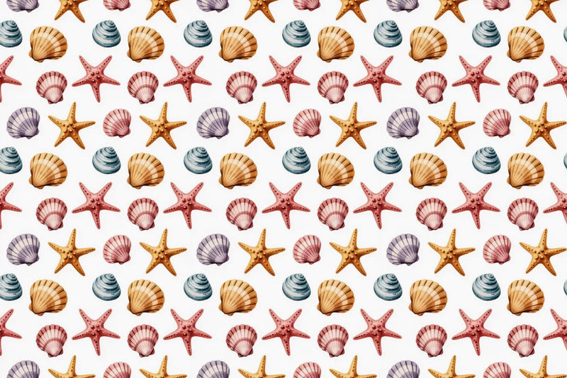 Seashell Vibes Seamless Papers - CraftNest - Digital Crafting and Art