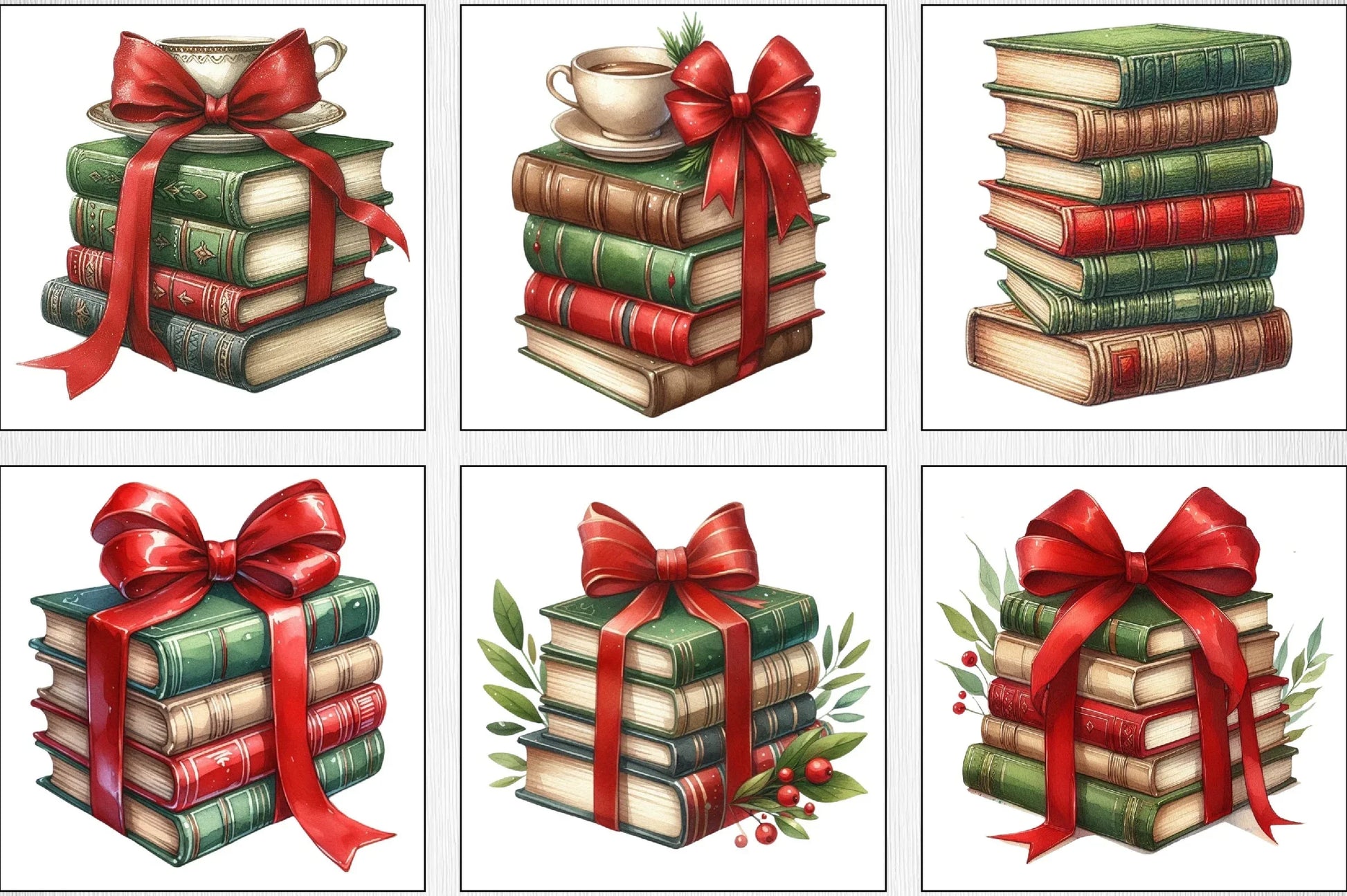 Christmas Book Set Clipart Bundle - CraftNest - Digital Crafting and Art
