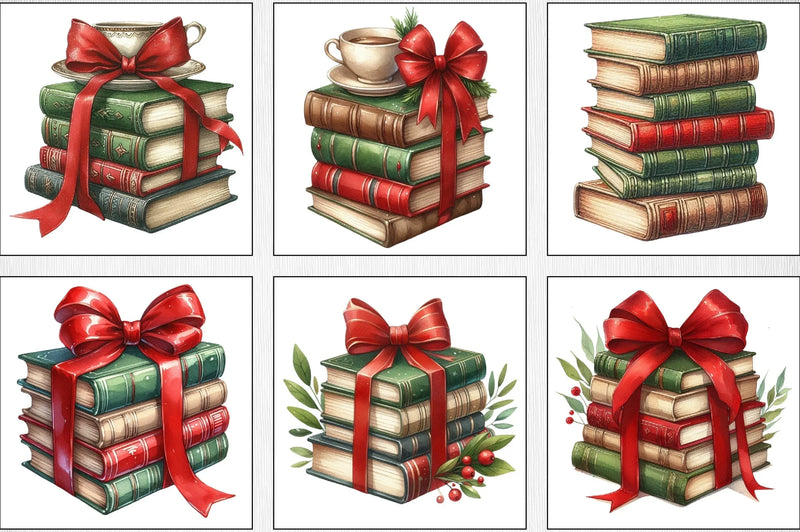 Christmas Book Set Clipart Bundle - CraftNest - Digital Crafting and Art