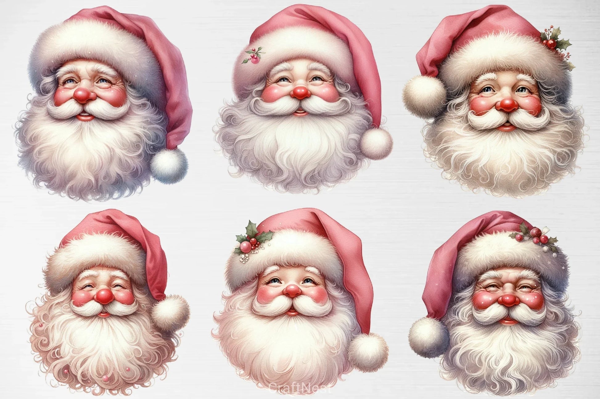 Vintage Santa Clipart Bundle - CraftNest - Digital Crafting and Art