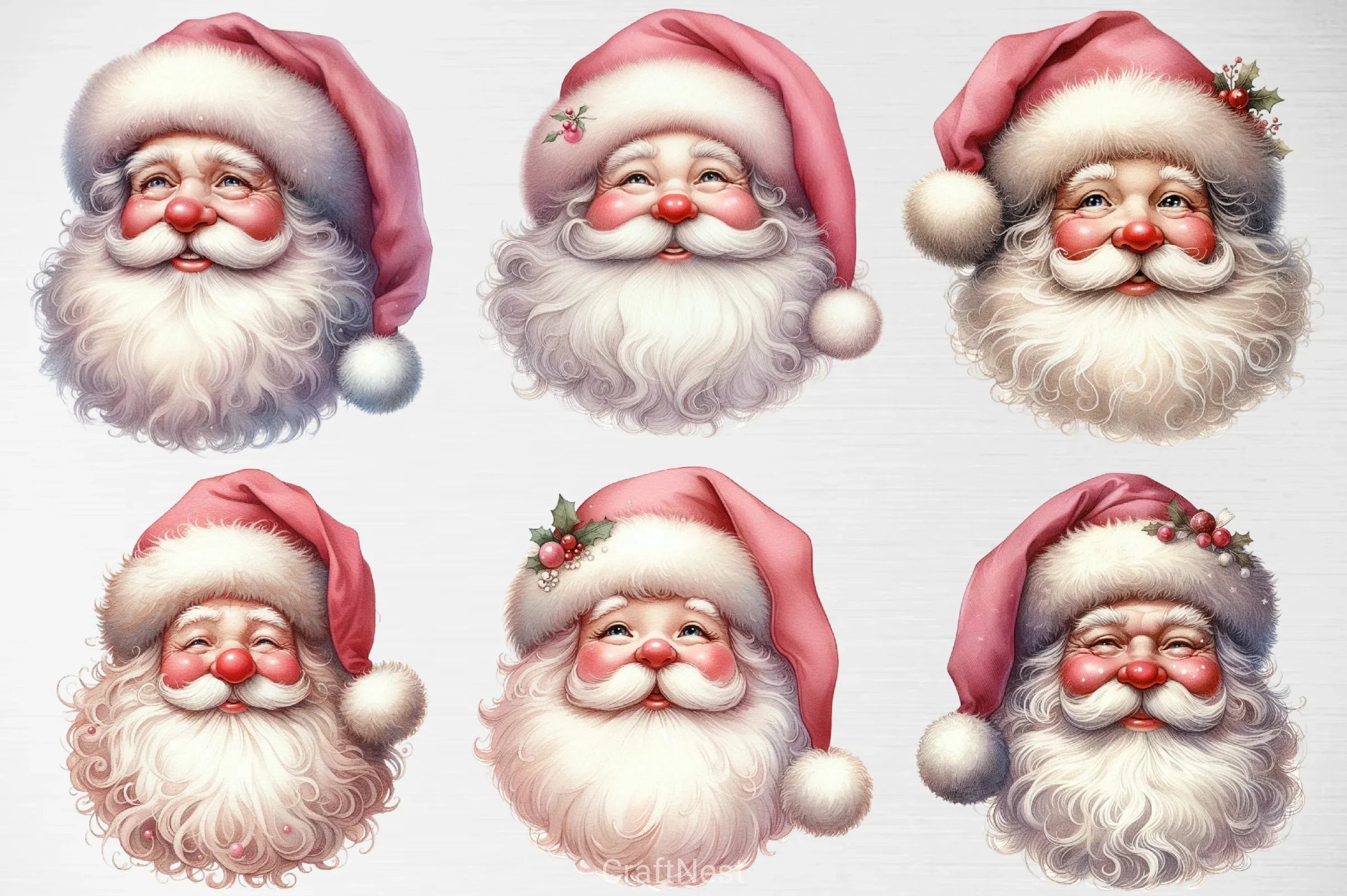 Vintage Santa Clipart Bundle - CraftNest - Digital Crafting and Art