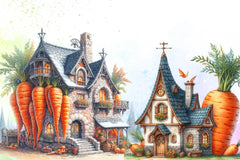 Fantasy Carrot House Clipart Bundle - CraftNest - Digital Crafting and Art