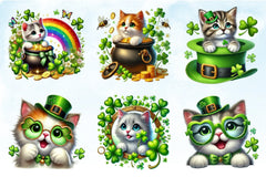 St Patrick's Day Cats Clipart Bundle 3 - CraftNest - Digital Crafting and Art