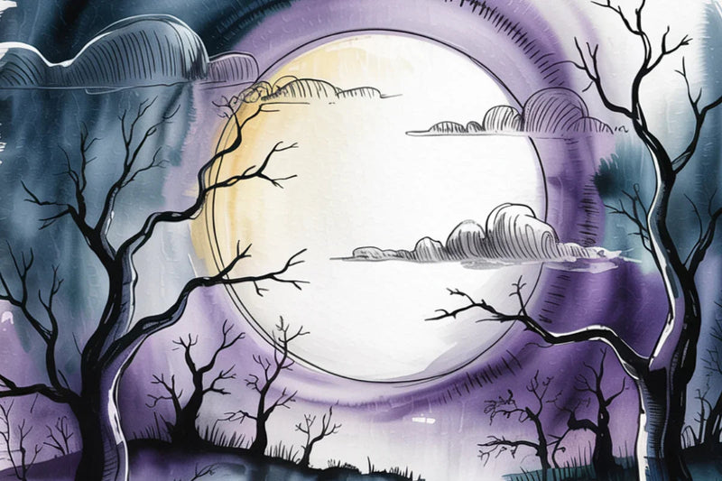 Moonlit Halloween Background Papers - CraftNest - Digital Crafting and Art