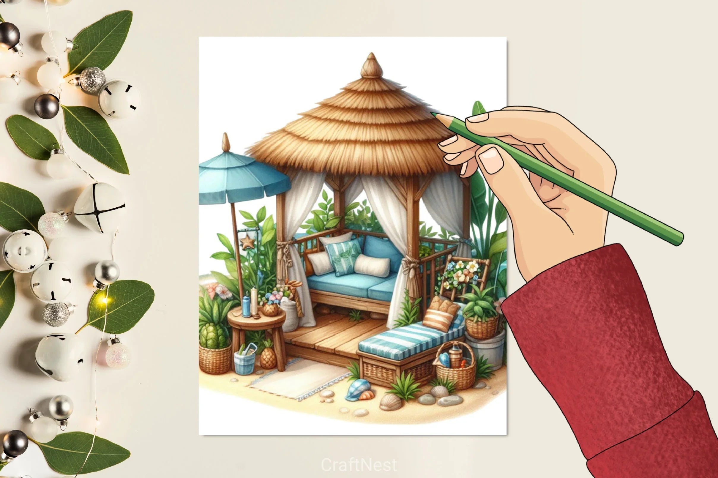 Tiki Hut Clipart Bundle - CraftNest - Digital Crafting and Art