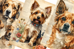 Vintage Dogs Junk Journal Papers - CraftNest - Digital Crafting and Art