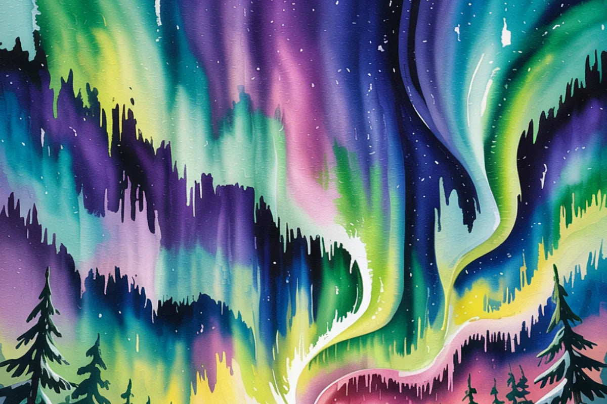 Northern Lights Aurora Background Papers - CraftNest - Digital Crafting and Art
