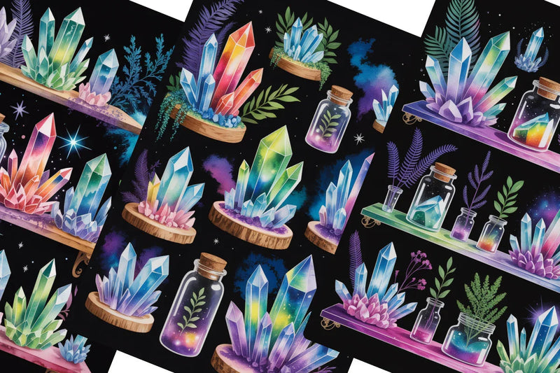 Crystal Library Junk Journal Papers - CraftNest - Digital Crafting and Art