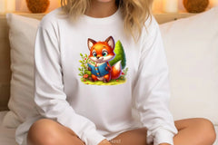 Cute Fox Reading Clipart Bundle - CraftNest - Digital Crafting and Art