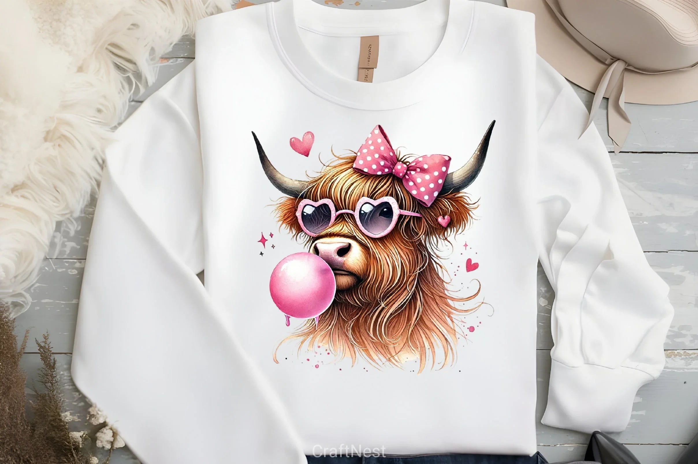 Valentine's Highland Cow Clipart Bundle - CraftNest - Digital Crafting and Art