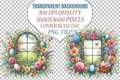 Easter Floral Window Clipart Bundle - CraftNest - Digital Crafting and Art
