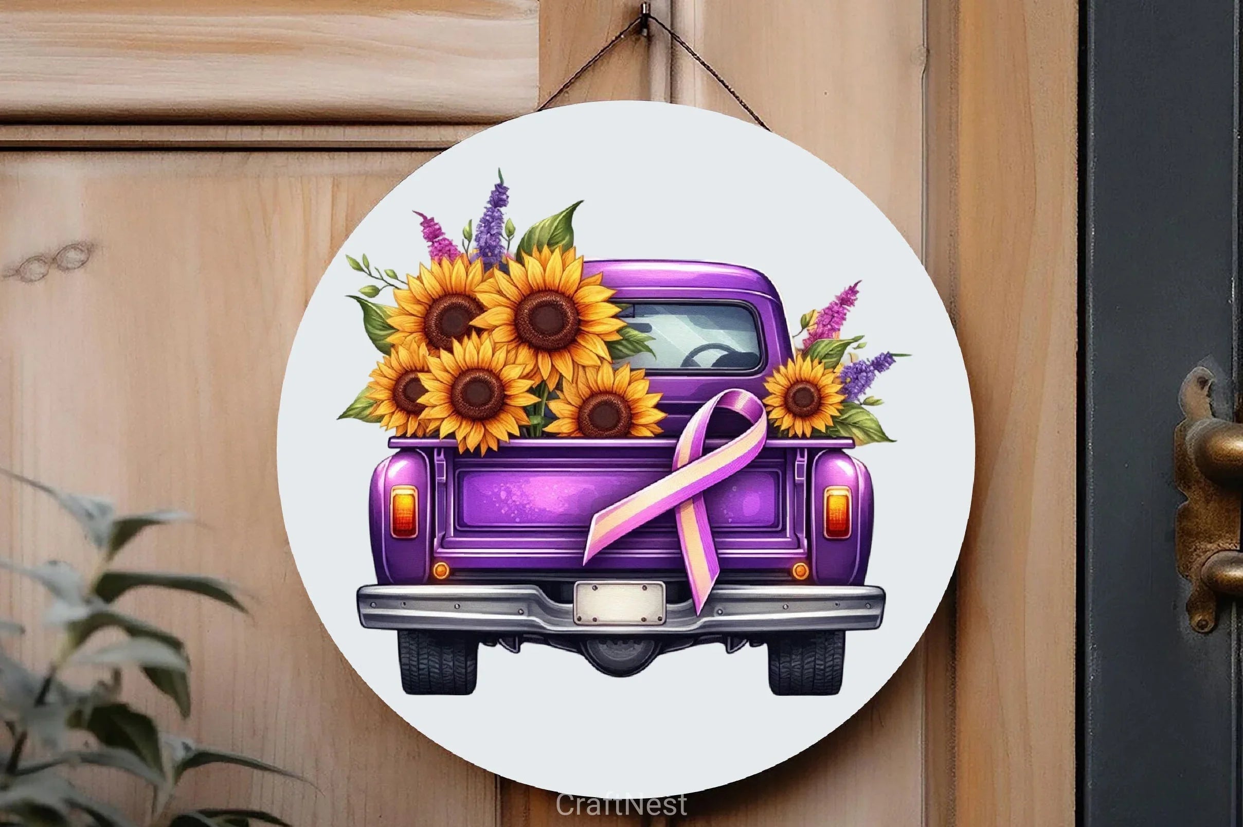 Purple Ribbon Cancer Truck Clipart Bundle 1 - CraftNest - Digital Crafting and Art
