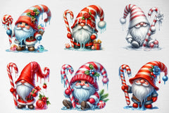Christmas Candy Cane Gnome Clipart Bundle - CraftNest - Digital Crafting and Art