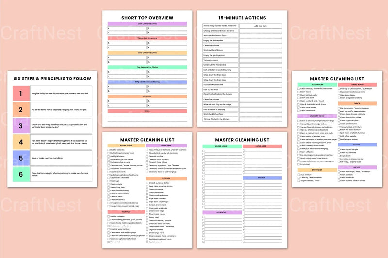 Decluttering and Cleaning Organizer KDP - CraftNest - Digital Crafting and Art