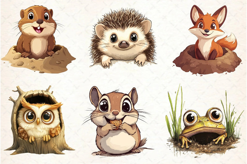 Funny Animals Hole Clipart Bundle - CraftNest - Digital Crafting and Art