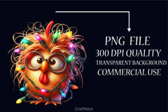 Christmas Rooster Clipart Bundle - CraftNest - Digital Crafting and Art