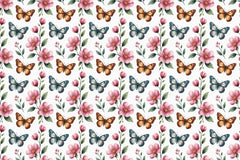 Summer Butterflies Seamless Papers - CraftNest - Digital Crafting and Art