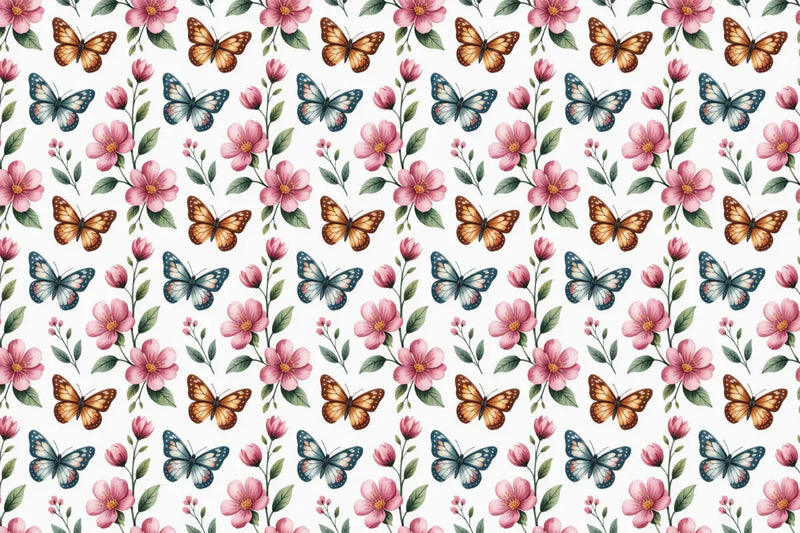 Summer Butterflies Seamless Papers - CraftNest - Digital Crafting and Art