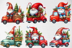 Christmas Gnome Truck Clipart Bundle - CraftNest - Digital Crafting and Art