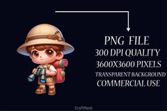 Safari Outfit Boy Clipart Bundle - CraftNest - Digital Crafting and Art