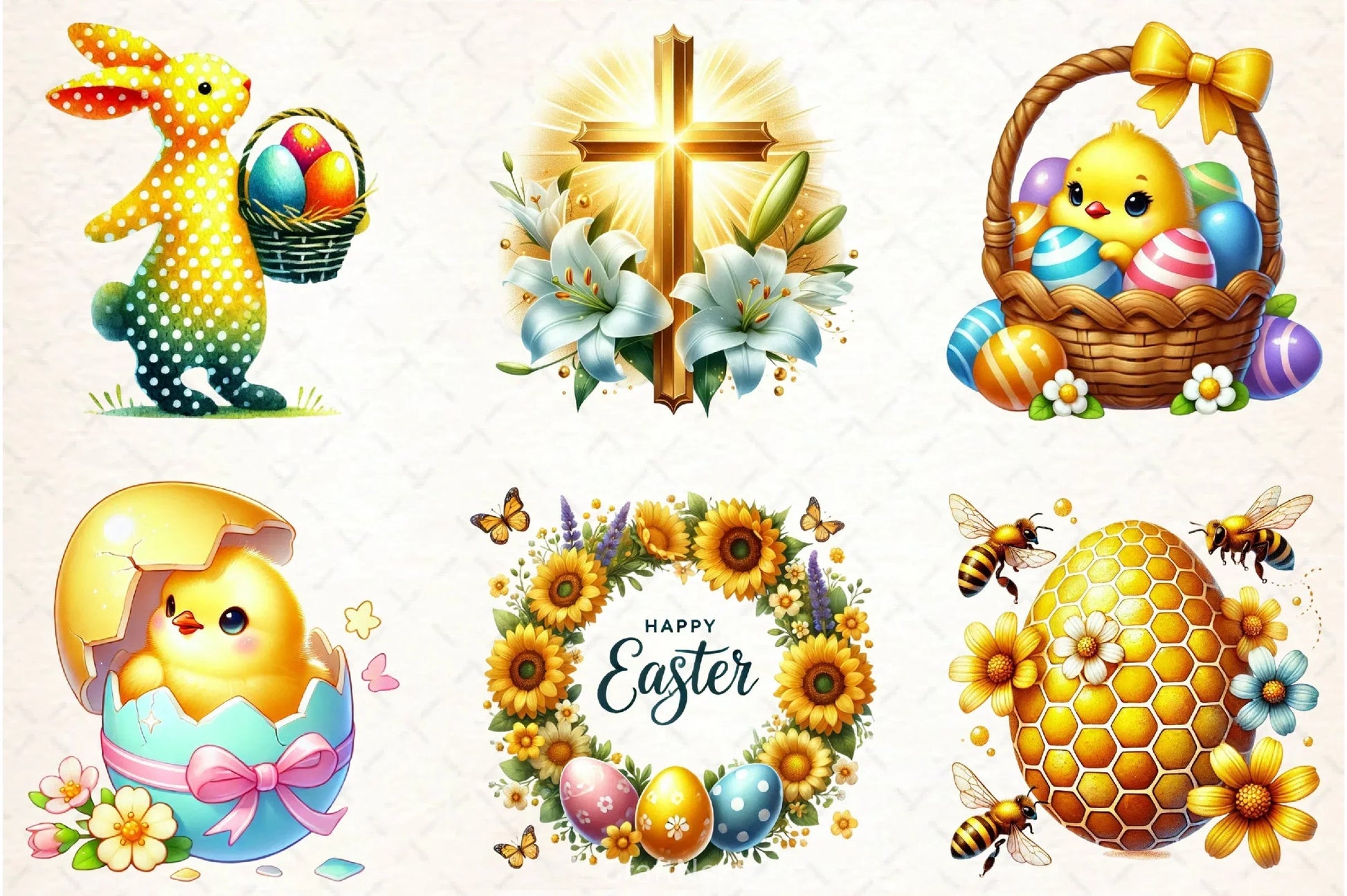 Yellow Easter Clipart Bundle - CraftNest - Digital Crafting and Art