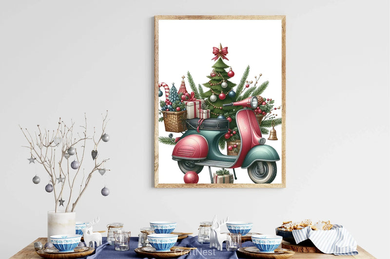 Christmas Scooter Clipart Bundle - CraftNest - Digital Crafting and Art