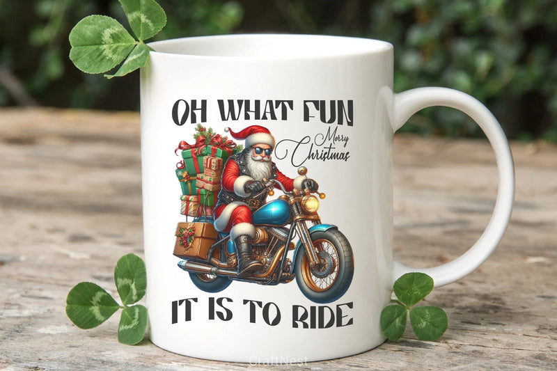 Christmas Biker Santa Clipart Bundle - CraftNest - Digital Crafting and Art