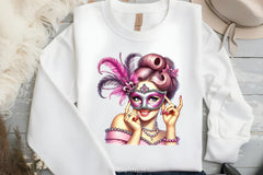 Mardi Gras Carnival Mask Girl Clipart Bundle 1 - CraftNest - Digital Crafting and Art