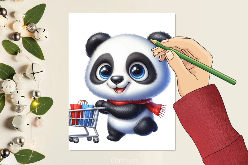 Cute Baby Panda Clipart Bundle - CraftNest - Digital Crafting and Art