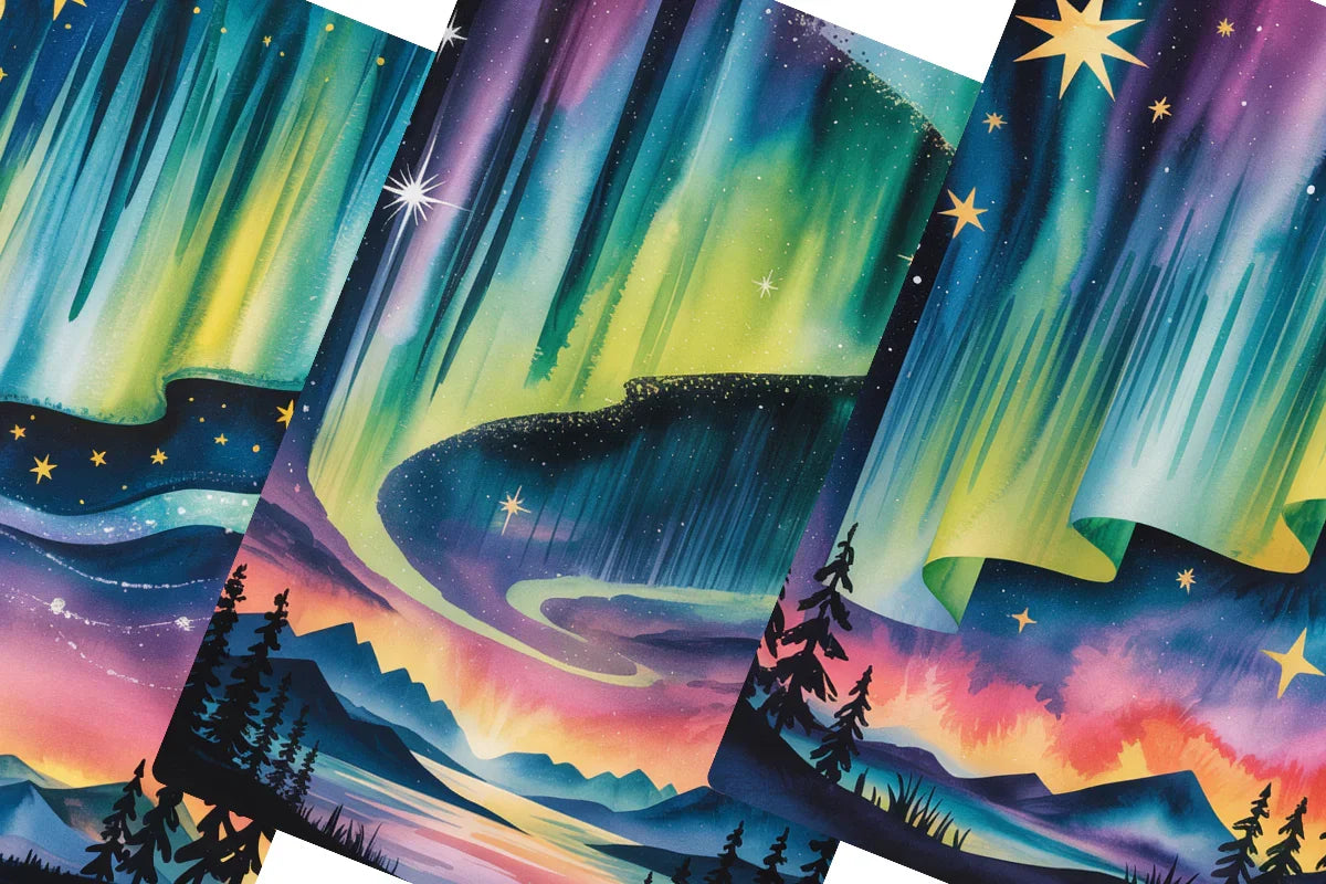 Aurora Night Sky Junk Journal Papers - CraftNest - Digital Crafting and Art
