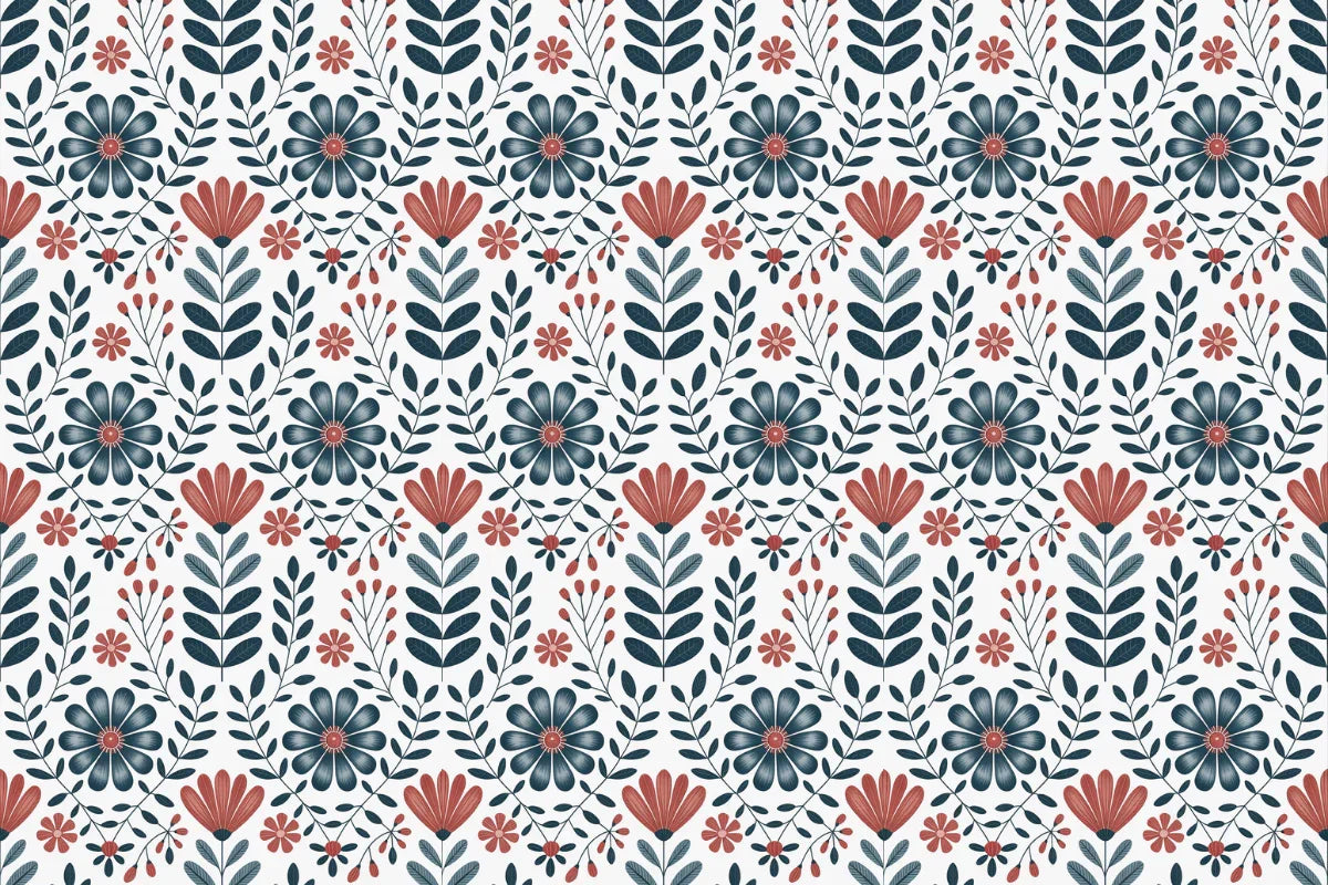 Scandinavian Folklore Flowers Seamless Papers - CraftNest - Digital Crafting and Art