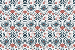 Scandinavian Folklore Flowers Seamless Papers - CraftNest - Digital Crafting and Art