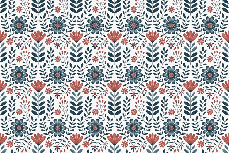 Scandinavian Folklore Flowers Seamless Papers - CraftNest - Digital Crafting and Art
