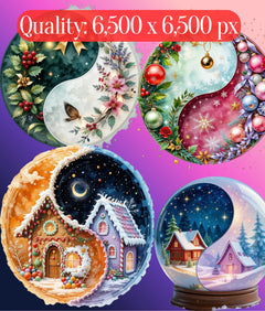Yin Yang Christmas Clipart Bundle - CraftNest - Digital Crafting and Art