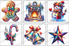 Holographic Christmas Clipart Bundle - CraftNest - Digital Crafting and Art