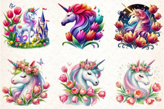 Unicorn Tulip Clipart Bundle - CraftNest - Digital Crafting and Art