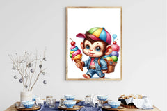 Monkey Ice Cream Clipart Bundle - CraftNest - Digital Crafting and Art