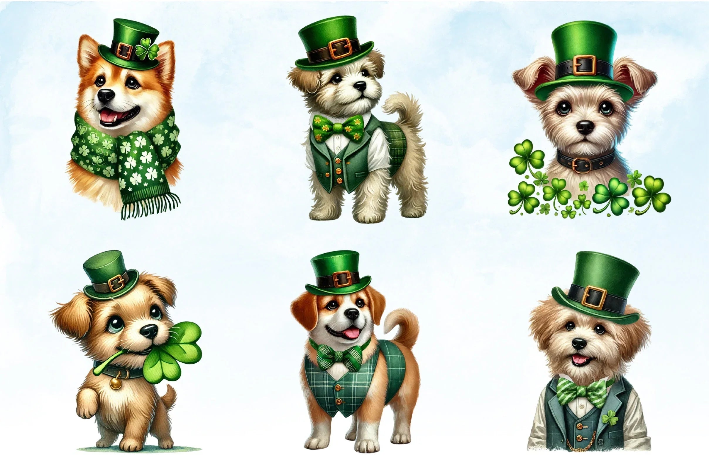 St Patrick's Day Dogs Clipart Bundle - CraftNest - Digital Crafting and Art