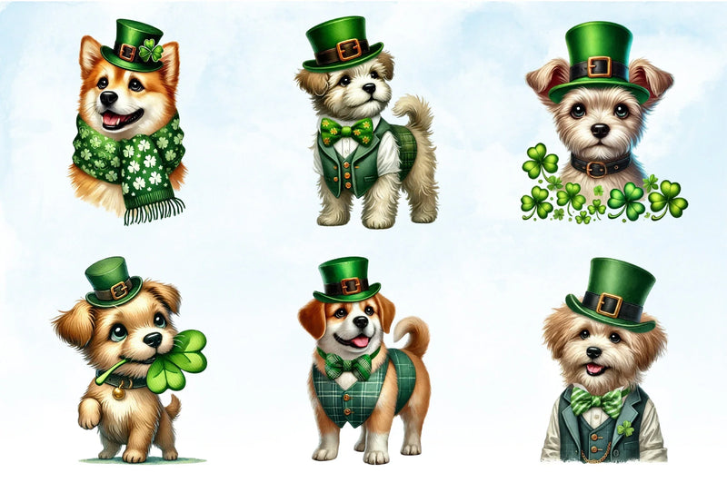 St Patrick's Day Dogs Clipart Bundle - CraftNest - Digital Crafting and Art