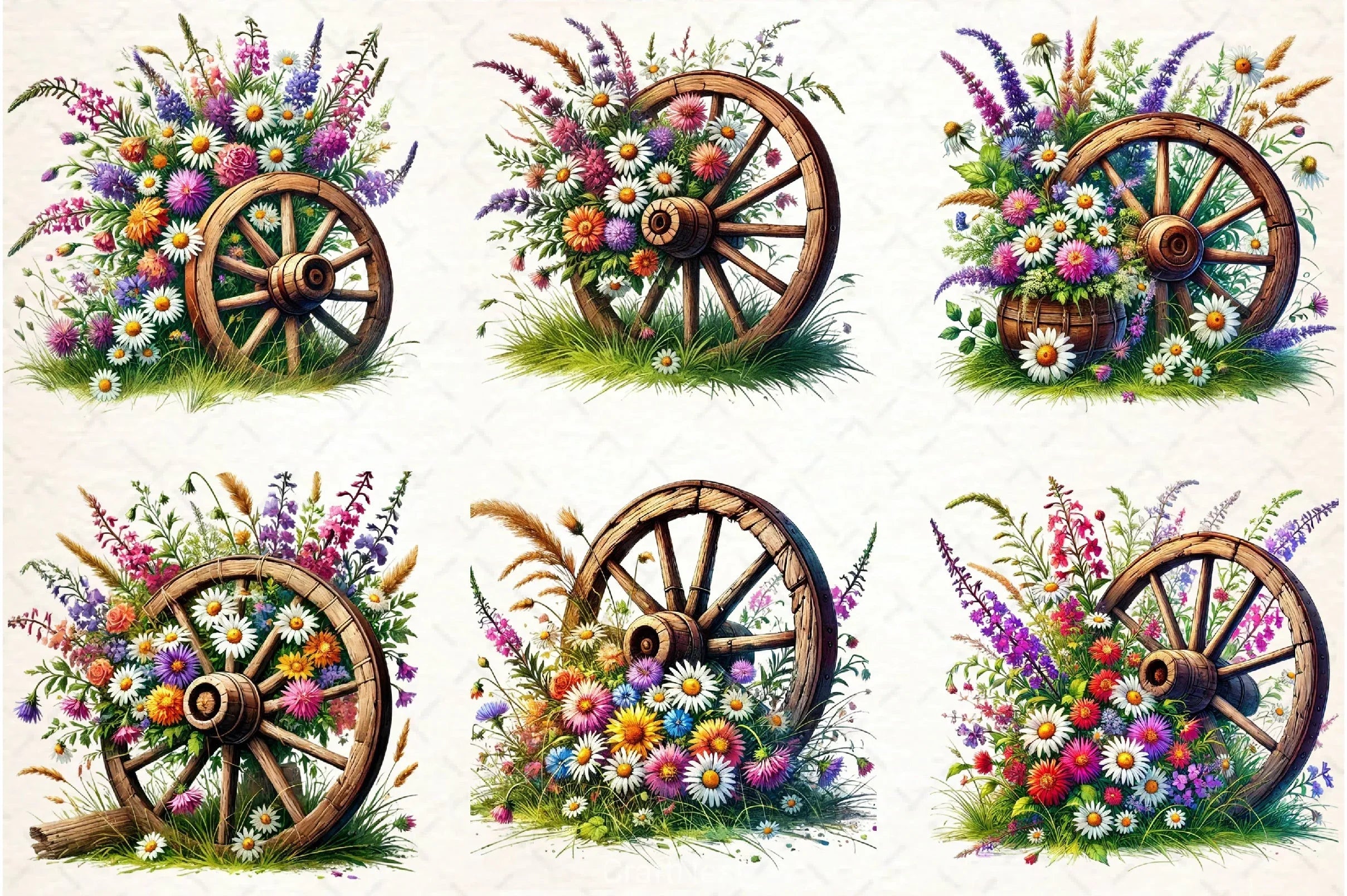Spring Wheel Clipart Bundle - CraftNest - Digital Crafting and Art