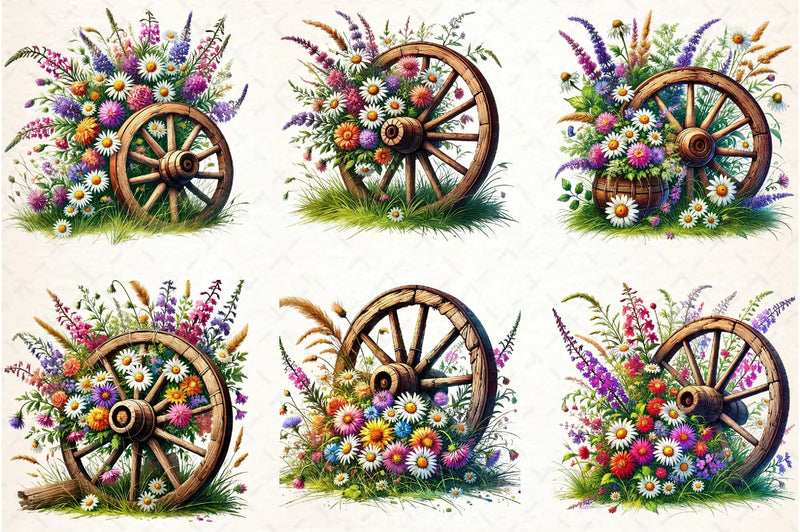 Spring Wheel Clipart Bundle - CraftNest - Digital Crafting and Art