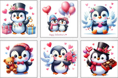 Valentine Penguin Clipart Bundle - CraftNest - Digital Crafting and Art
