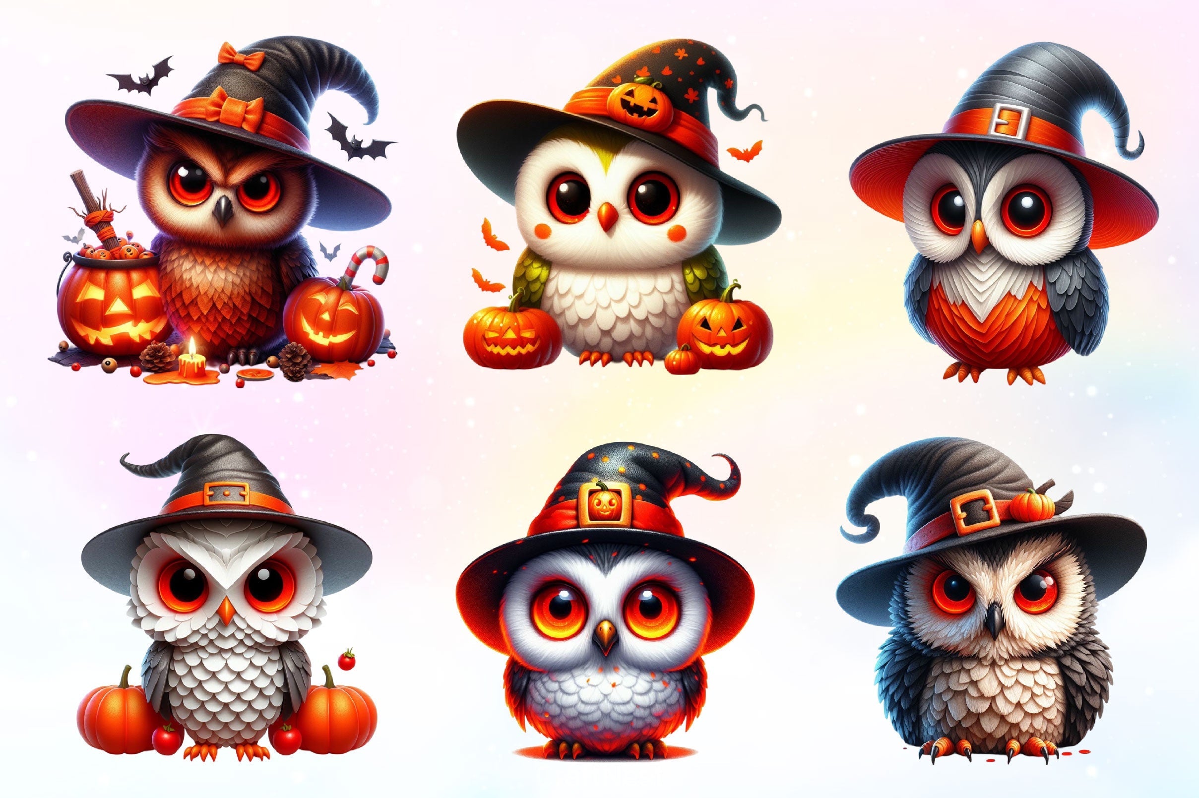 Halloween Owl Clipart Bundle 3