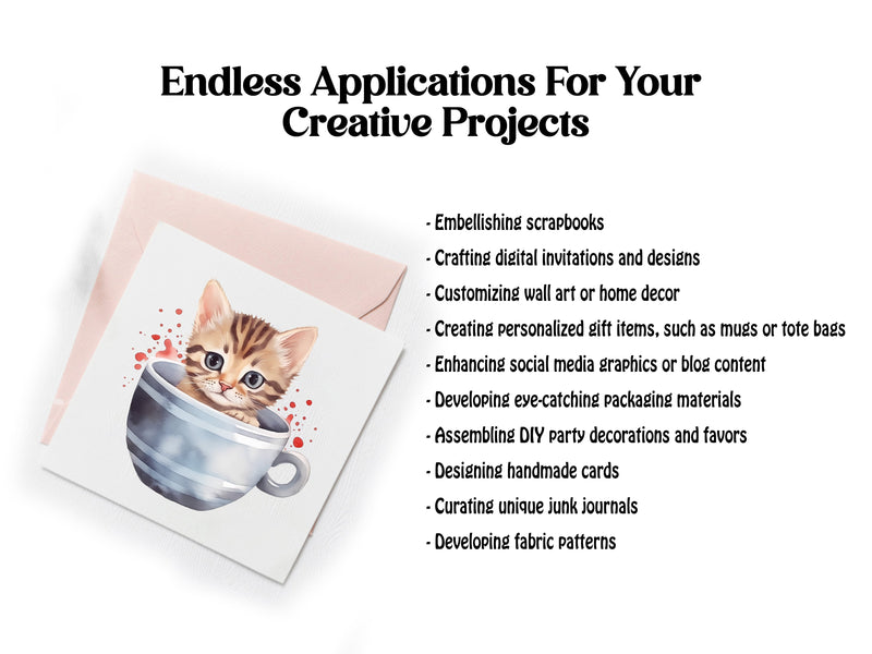 Kitten In A Cup Clipart - CraftNest