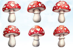 Valentine's Day Mushroom Clipart Bundle - CraftNest - Digital Crafting and Art