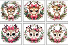 Christmas Reindeer Wreath Clipart Bundle - CraftNest - Digital Crafting and Art