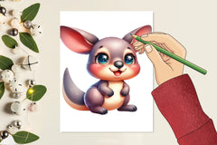 Cute Baby Kangaroo Clipart Bundle - CraftNest - Digital Crafting and Art